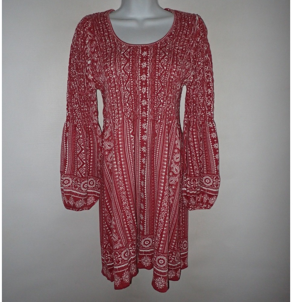 Angie Red and White Printed Mini Dress